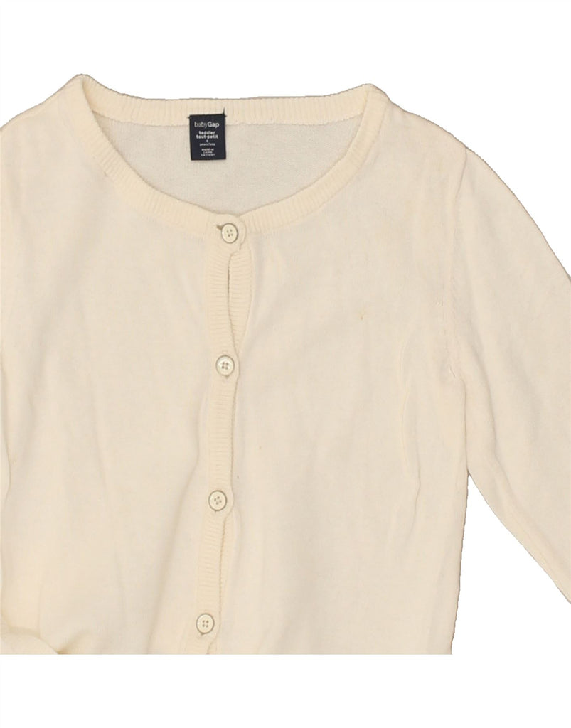 GAP Girls Cardigan Sweater 3-4 Years White | Vintage Gap | Thrift | Second-Hand Gap | Used Clothing | Messina Hembry 