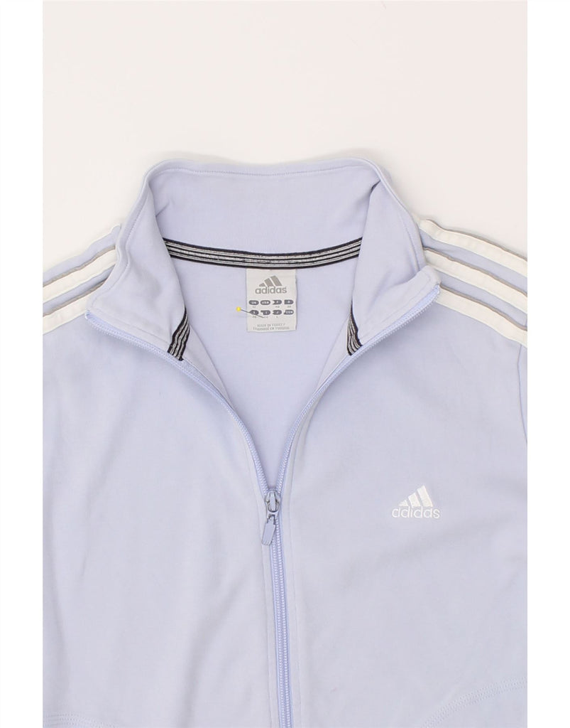 ADIDAS Womens Tracksuit Top Jacket UK 12 Medium Blue Cotton | Vintage Adidas | Thrift | Second-Hand Adidas | Used Clothing | Messina Hembry 