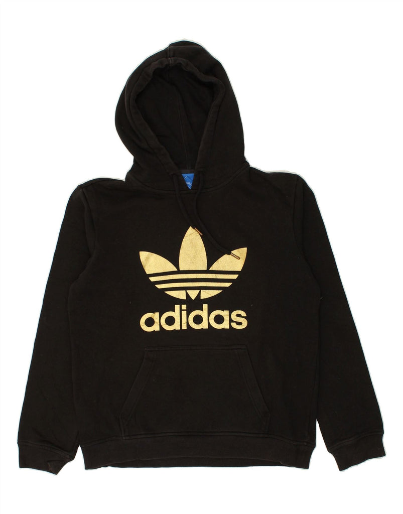 ADIDAS Mens Graphic Hoodie Jumper Medium Black Cotton | Vintage Adidas | Thrift | Second-Hand Adidas | Used Clothing | Messina Hembry 