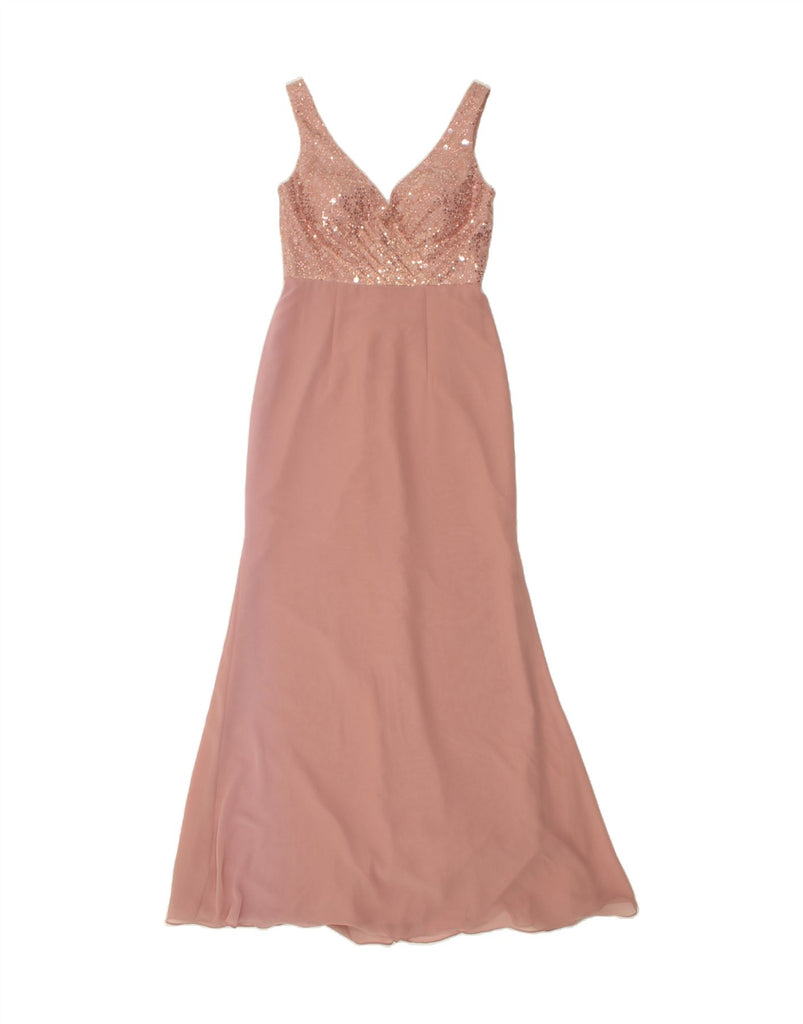 ANGEL BRIDESMAID Womens Sleeveless Maxi Dress UK 12 Medium Pink Polyester Vintage Angel Bridesmaid and Second-Hand Angel Bridesmaid from Messina Hembry 