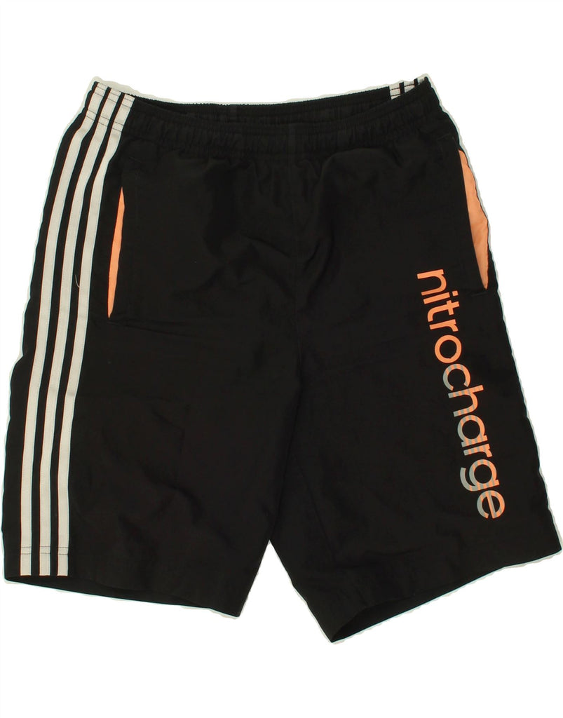 ADIDAS Boys Graphic Sport Shorts 13-14 Years Black Polyester | Vintage Adidas | Thrift | Second-Hand Adidas | Used Clothing | Messina Hembry 