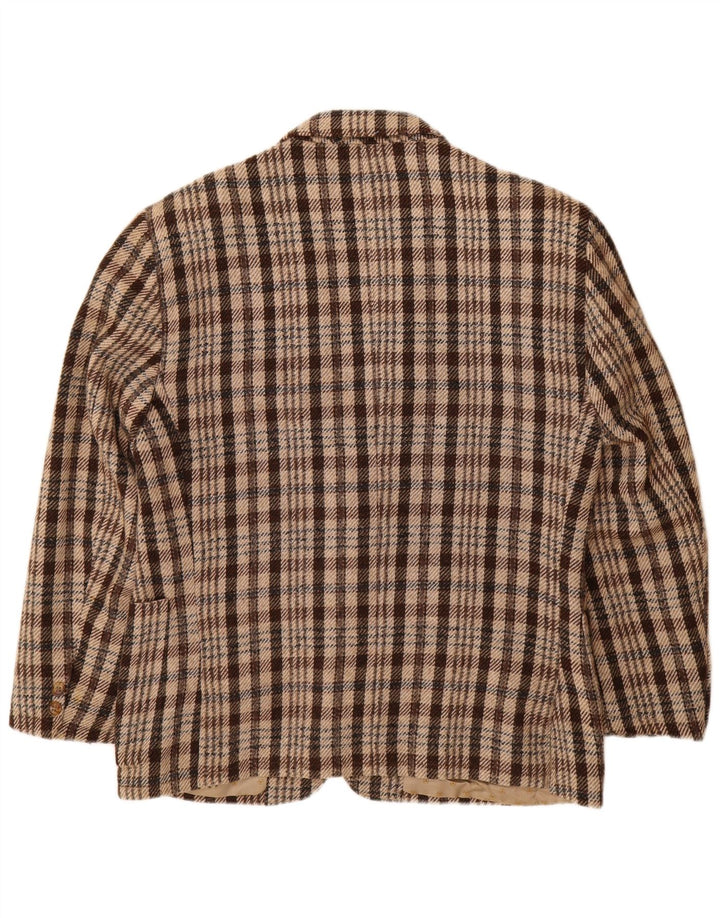 Carrera Mens 2 Button Blazer Jacket UK 38 Medium Brown Check