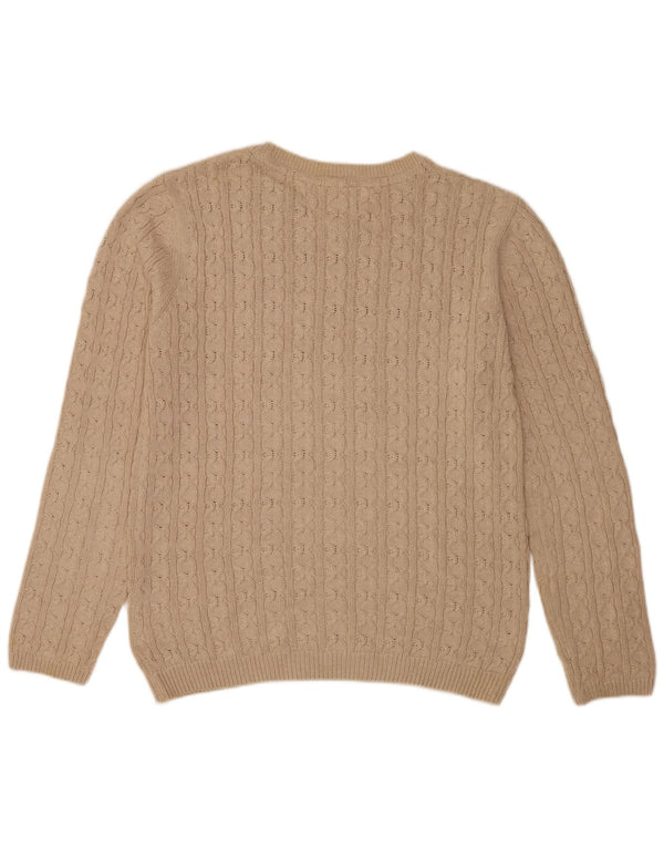 Tommy Hilfiger Mens Crew Neck Jumper Sweater Large Beige Classic