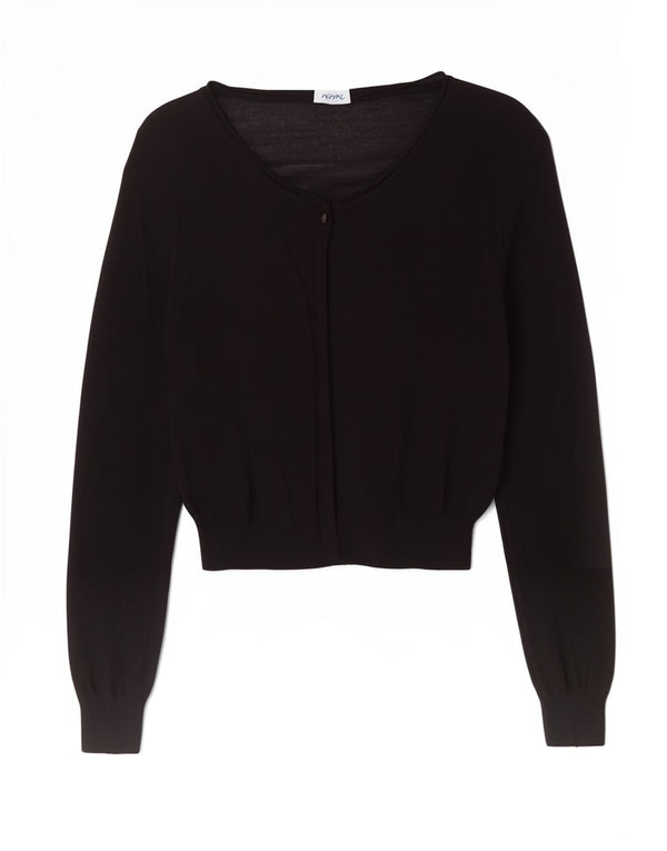 Max & Co. Womens Crop Cardigan Top UK 12 Medium Black