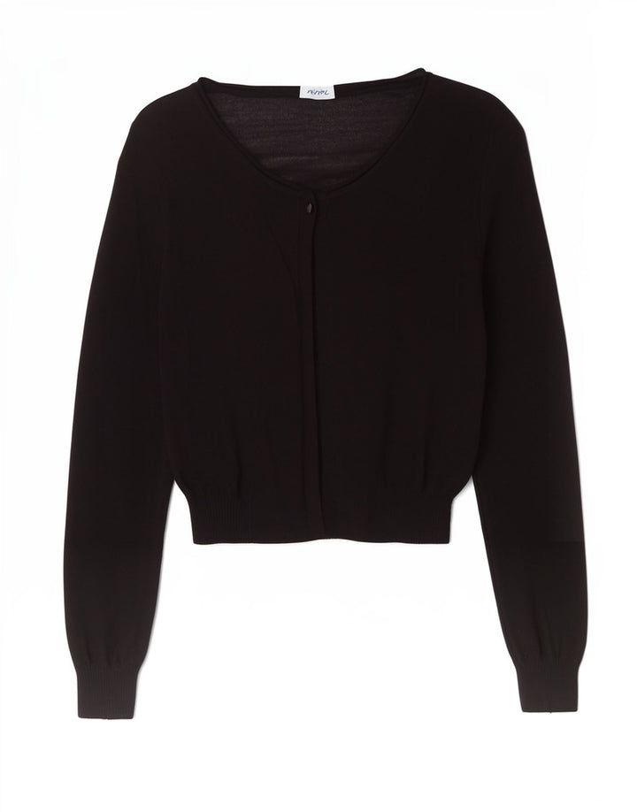 Max & Co. Womens Crop Cardigan Top UK 12 Medium Black