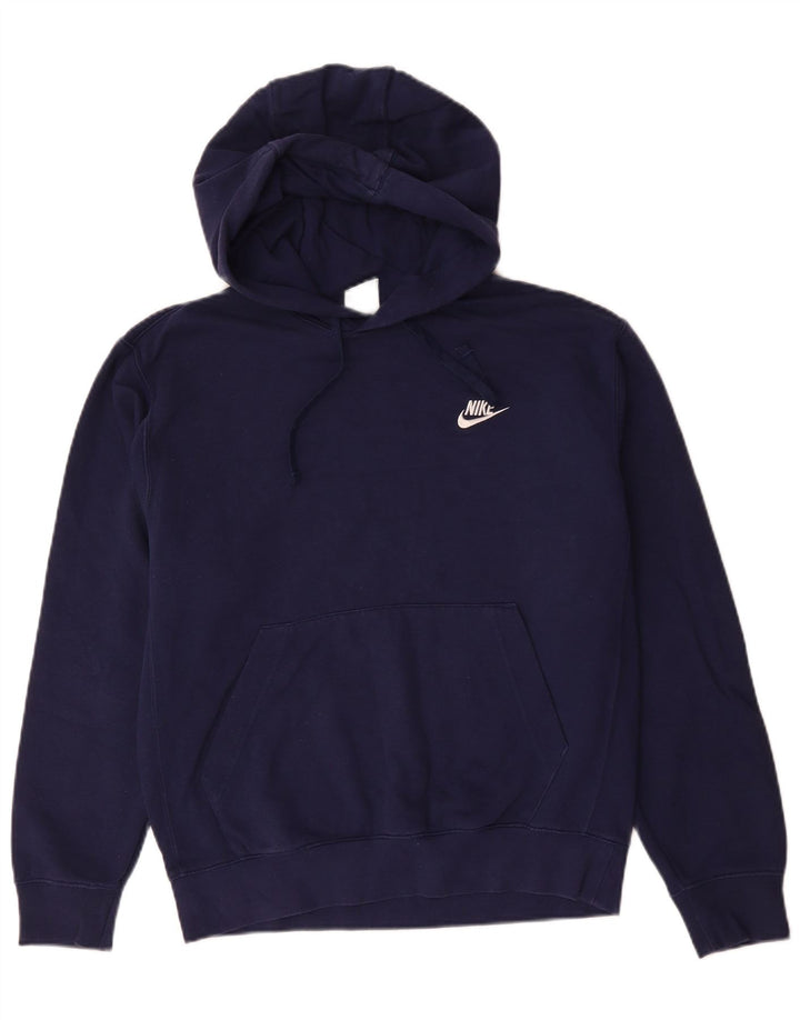Nike Mens Hoodie Jumper Small Navy Blue Cotton