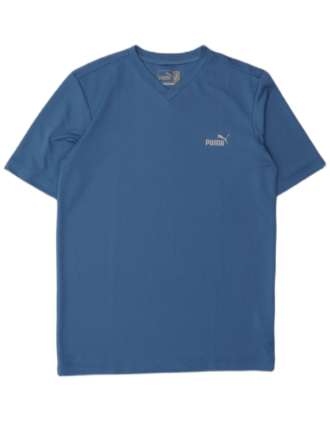 PUMA Mens T-Shirt Top Small Blue Polyester
