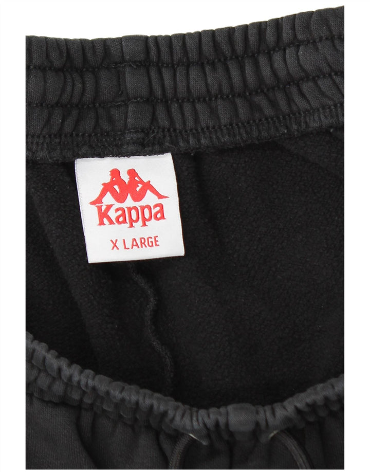 KAPPA Mens Tracksuit Trousers Joggers XL Black Cotton