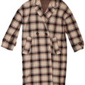 Zara Womens Double Breasted Coat UK 10 Small Beige Check Viscose