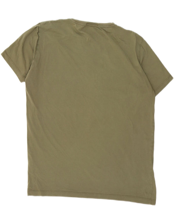 REPLAY Mens Graphic T-Shirt Top Large Khaki