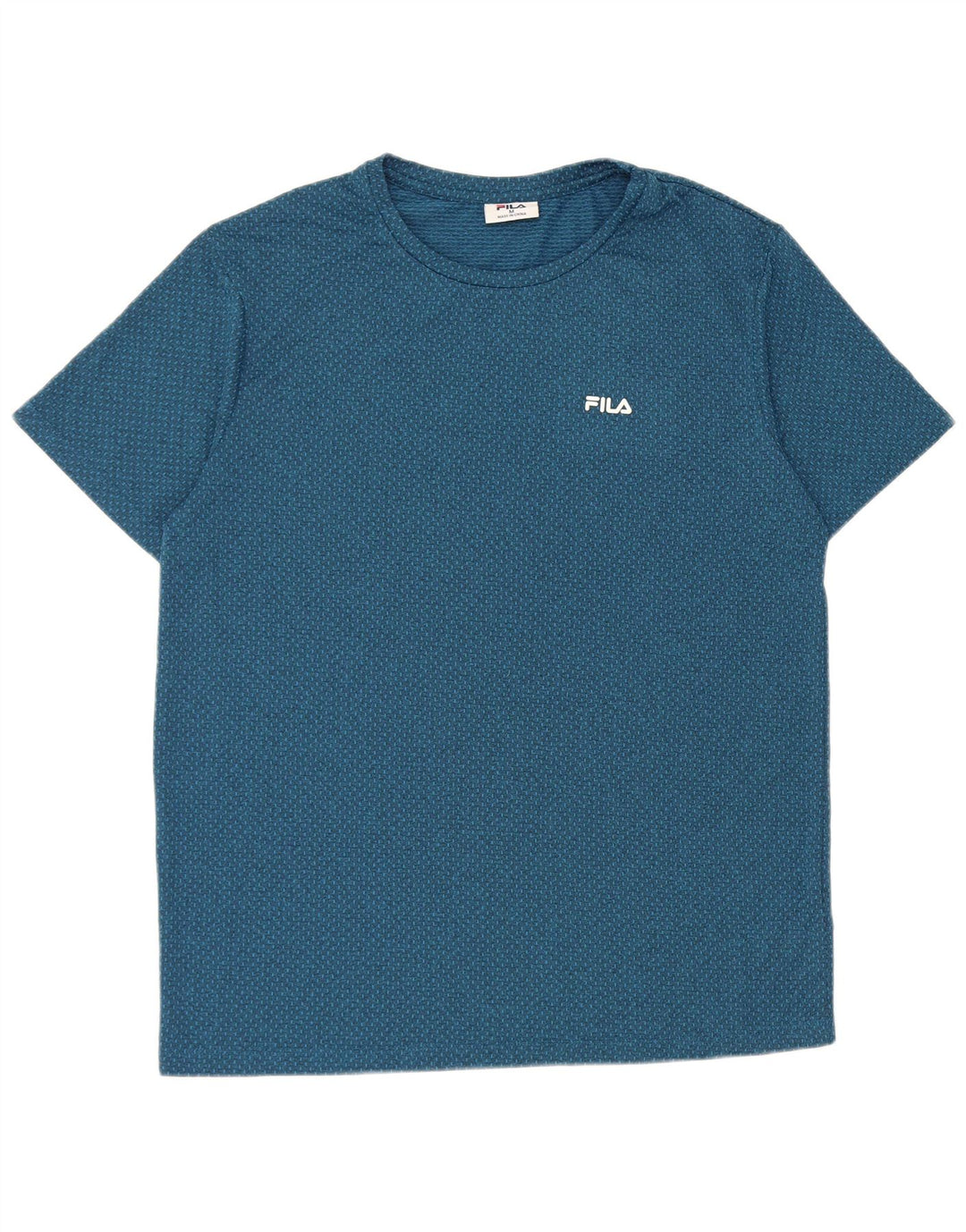 Fila Mens T-Shirt Top Medium Blue Spotted Polyester