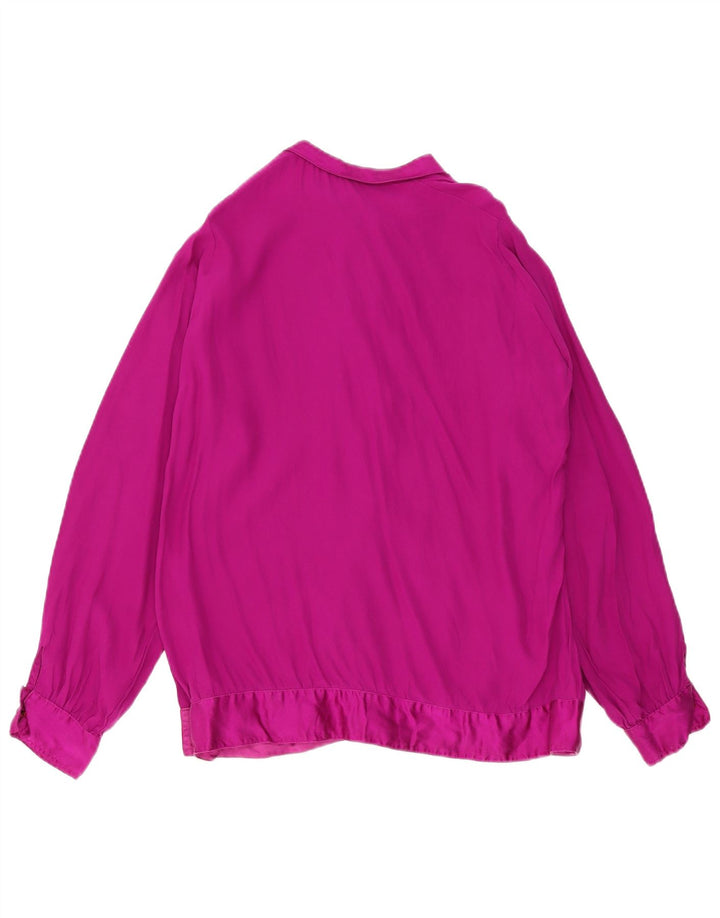 Vintage Womens Long Sleeve Blouse Top UK 18 XL Maroon