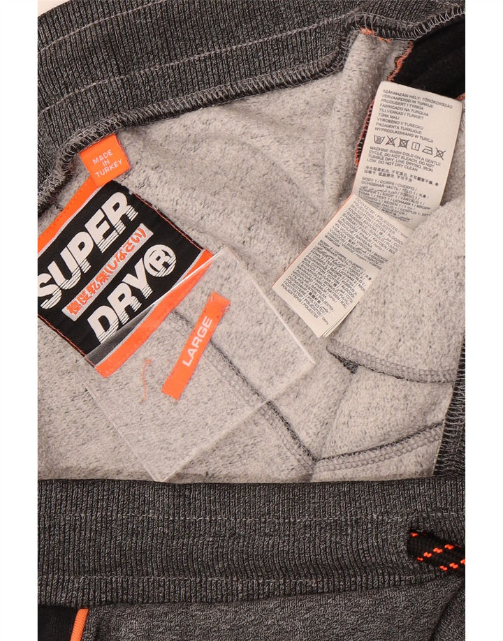 Superdry Mens Graphic Sport Shorts Large  Grey Colourblock Polyester