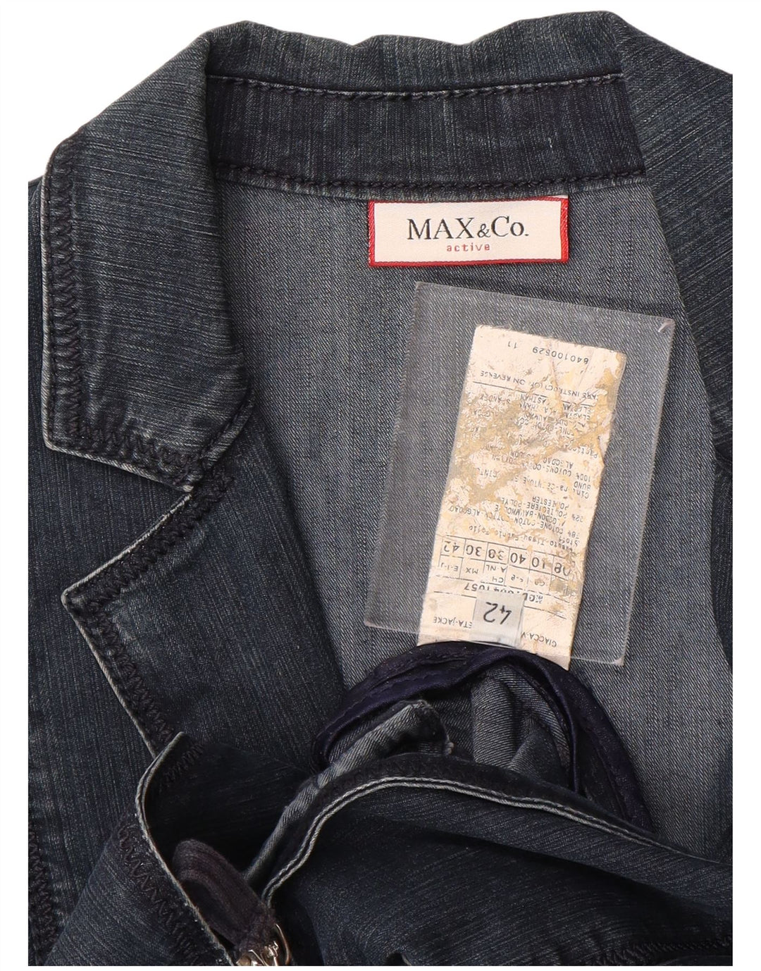 MAX & CO. Womens Denim Blazer Jacket UK 10 Small Blue Cotton