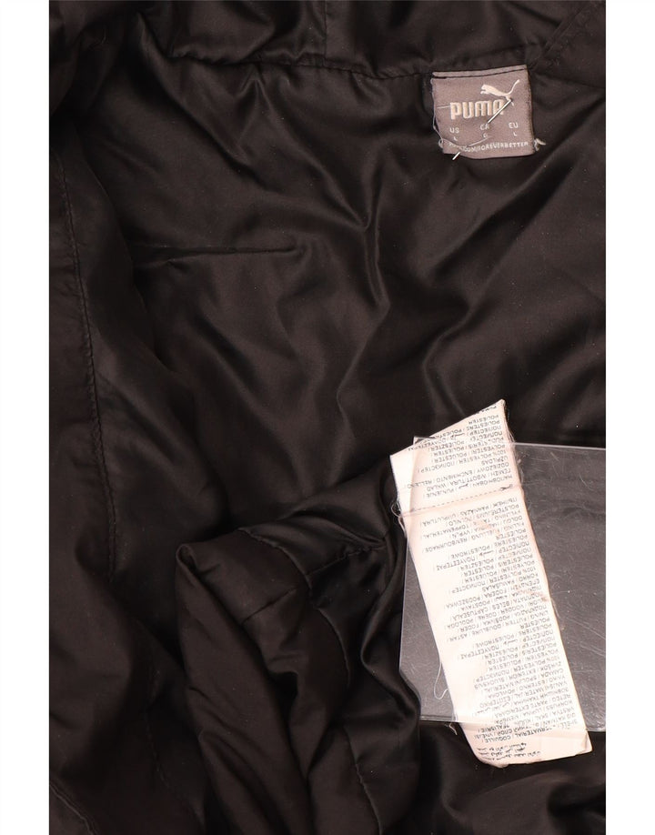 Puma Womens Hooded Padded Jacket UK 16 Large Black Polyester