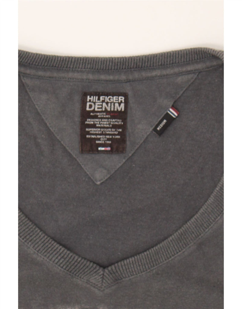 TOMMY HILFIGER Mens Graphic T-Shirt Top Medium Grey Cotton Vintage Tommy Hilfiger and Second-Hand Tommy Hilfiger from Messina Hembry 