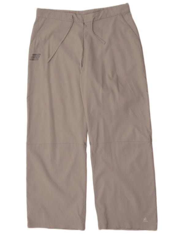 Adidas Womens Straight Chino Trousers UK 18 XL W36 L30 Grey Polyester