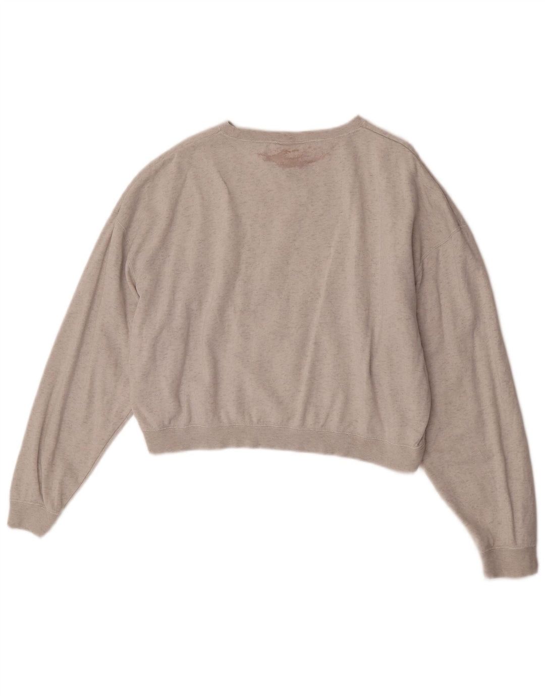 Nike Womens Crop Oversized Sweatshirt Jumper UK 14 Medium Grey Striped