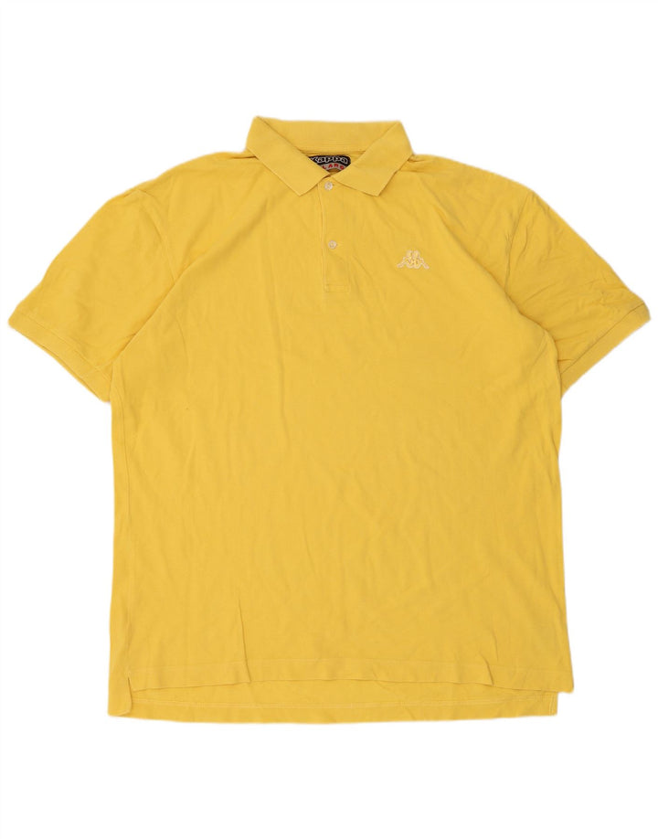 Kappa Mens Polo Shirt 2XL Yellow Cotton