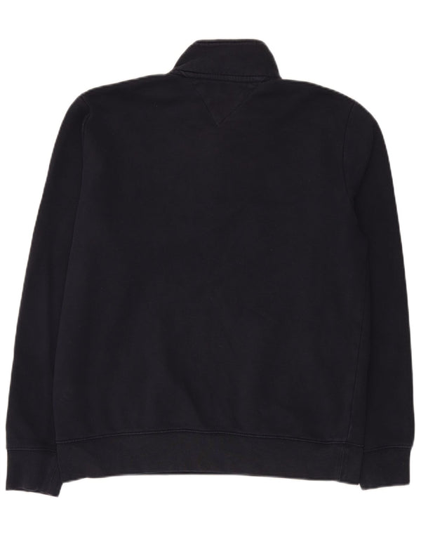 Tommy Hilfiger Mens Graphic Zip Neck Sweatshirt Jumper Medium Navy Blue