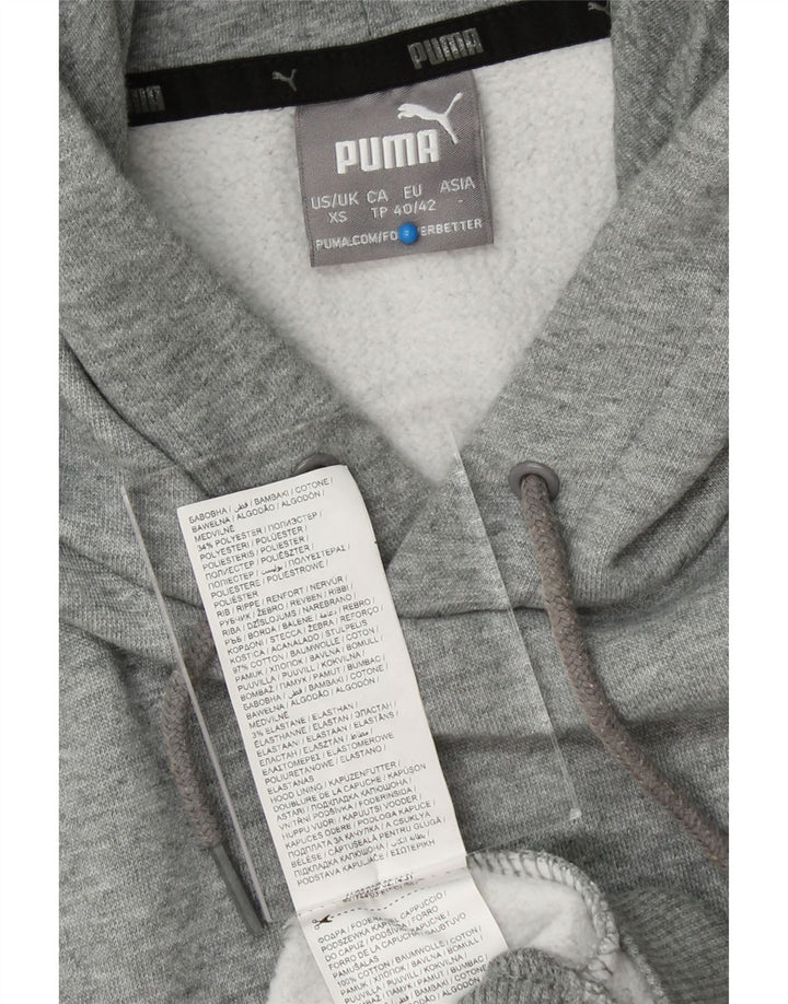 PUMA Womens Hoodie Jumper UK 6 XS Grey Cotton Vintage Puma and Second-Hand Puma from Messina Hembry 