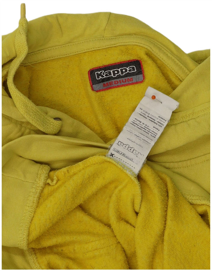 KAPPA Mens Graphic Hoodie Jumper Medium Yellow Cotton