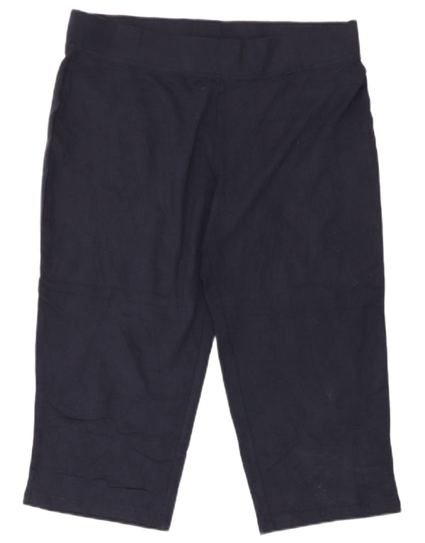 Marks & Spencer Womens Capri Tracksuit Trousers UK 12 Medium Navy Blue