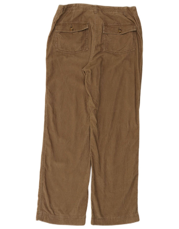 L.L.Bean Womens Straight Corduroy Trousers US 10 Large W30 L30 Beige Cotton