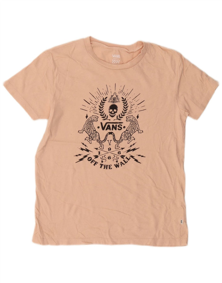 VANS Womens Graphic T-Shirt Top UK 10 Small Pink Cotton