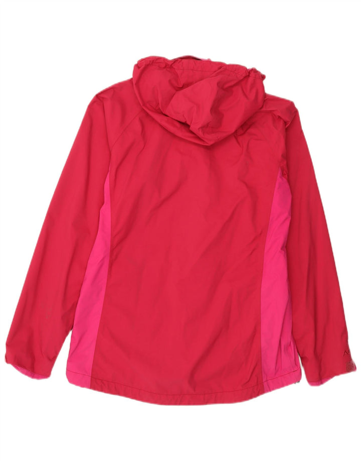 Berghaus Womens Hooded Rain Jacket UK 12 Medium Pink Colourblock Nylon