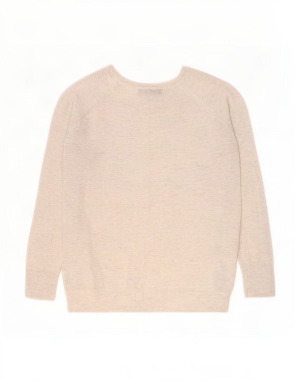 Zara Womens Boat Neck Jumper Sweater UK 16 Large Grey Flecked Viscose