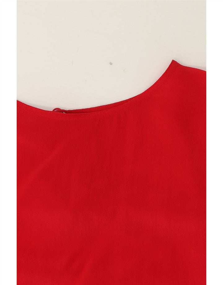 VINTAGE Womens Blouse Top UK 14 Large Red Vintage Vintage and Second-Hand Vintage from Messina Hembry 