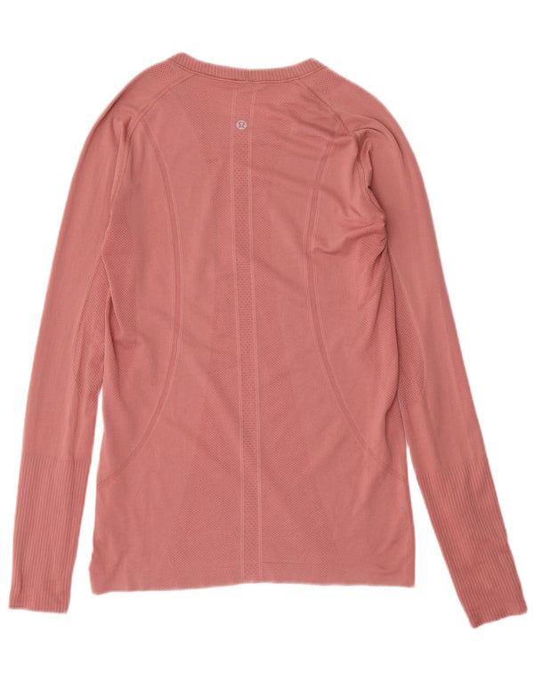 Lululemon Womens Top Long Sleeve UK 12 Medium Pink