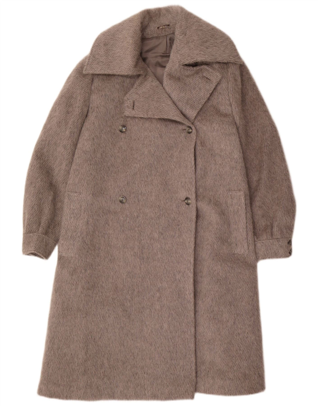 Vintage Womens Double Breasted Coat EU 44 XL Grey