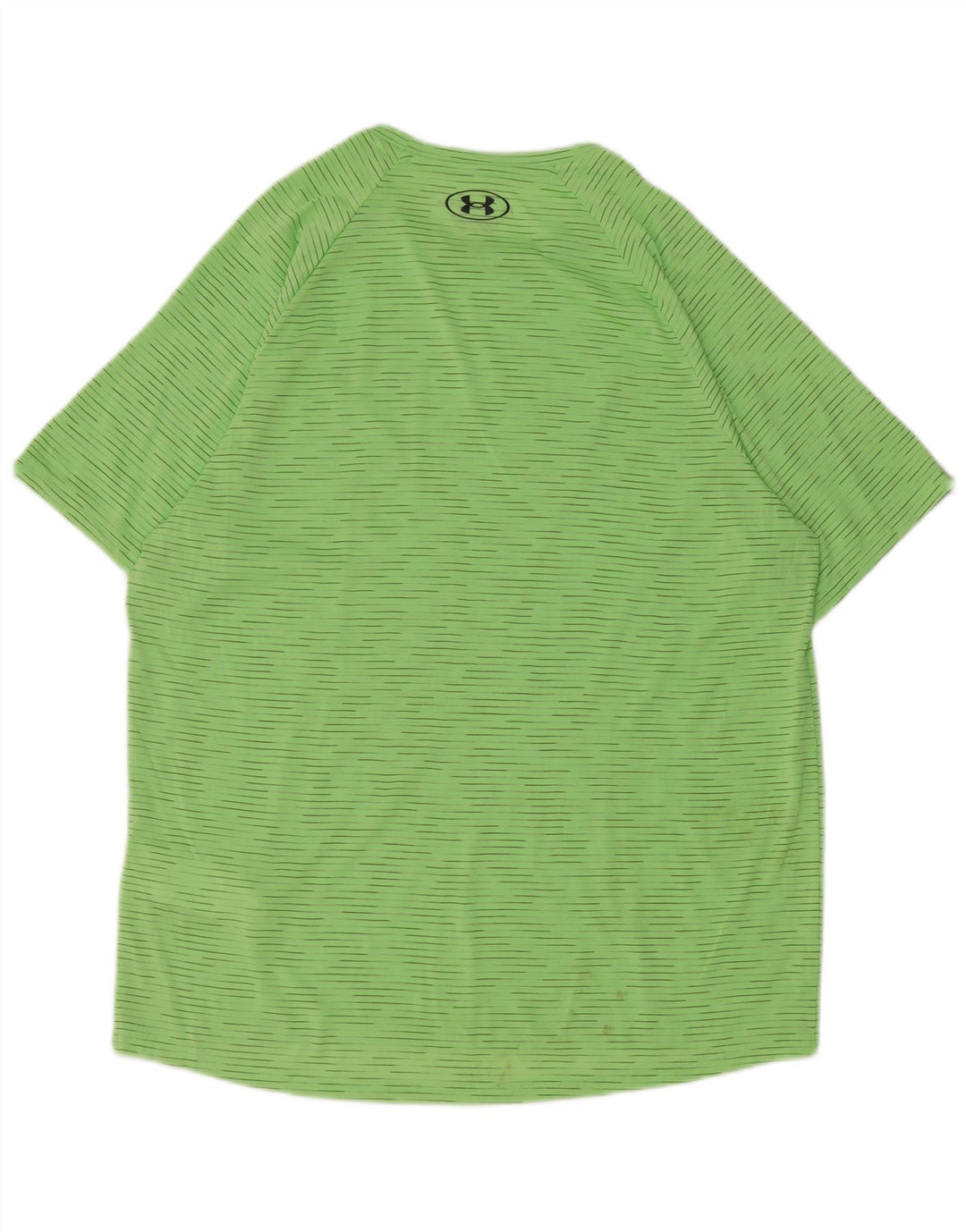 Under Armour Mens T-Shirt Top Large Green Pinstripe Polyester