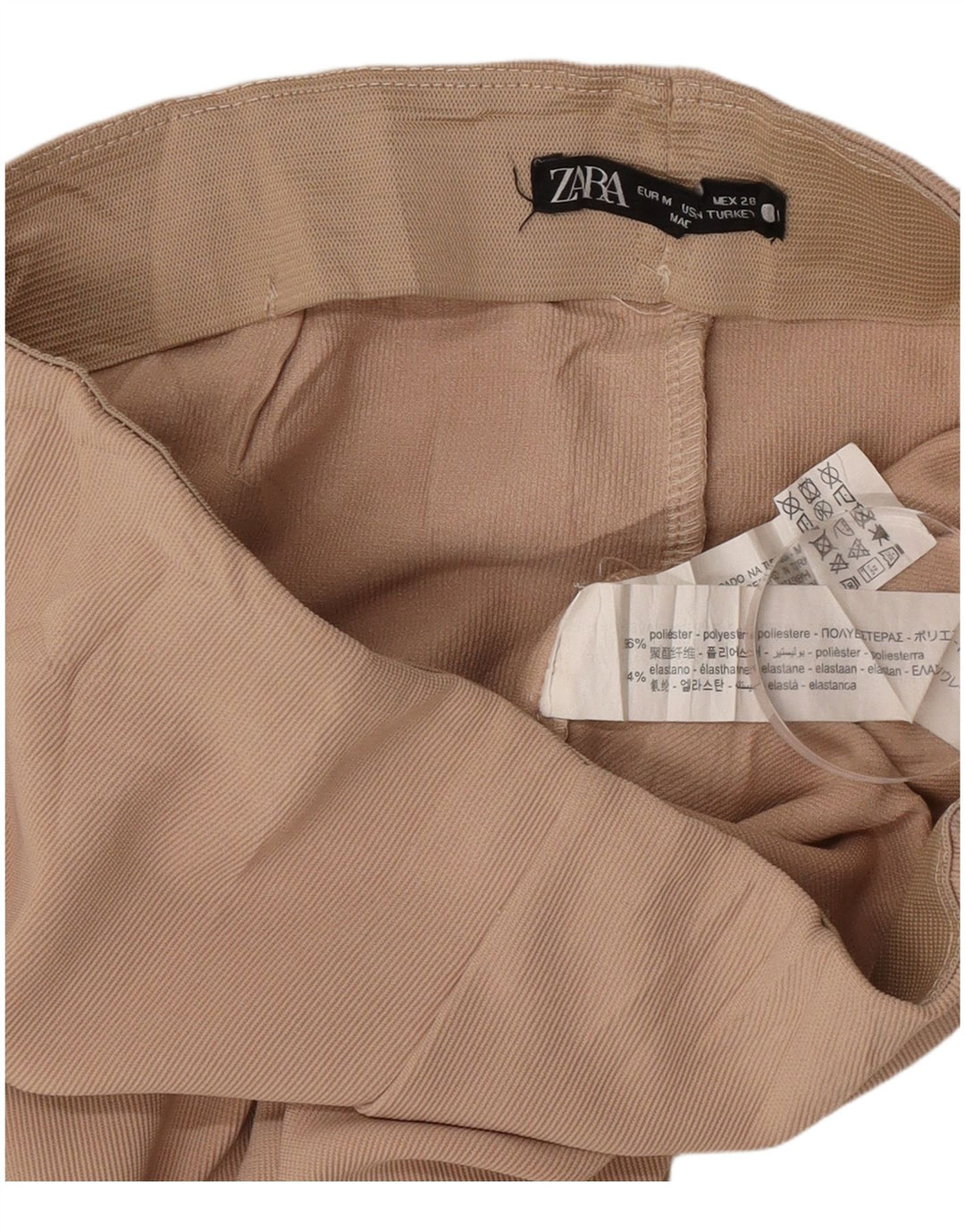 Zara Womens Leggings Medium W28 L30 Brown Pinstripe Polyester