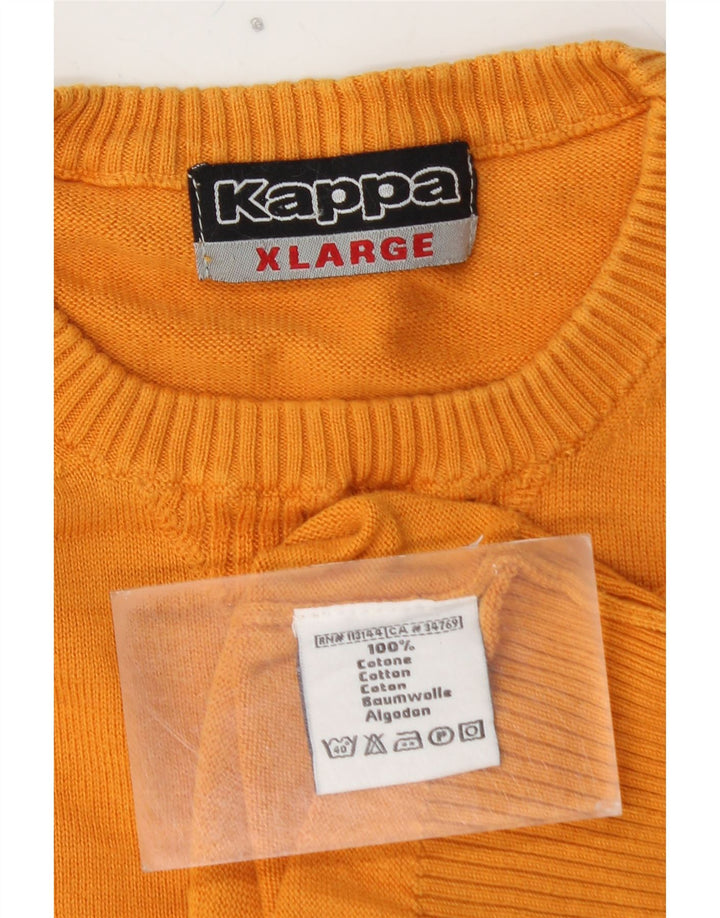 KAPPA Mens Crew Neck Jumper Sweater XL Yellow Cotton