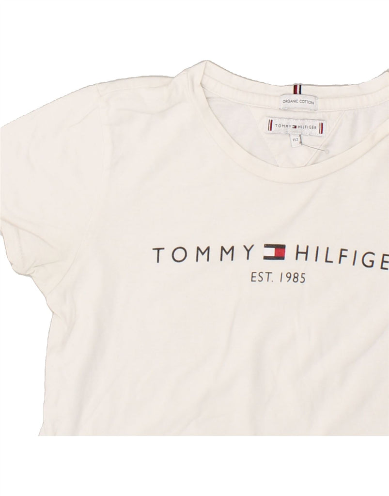 TOMMY HILFIGER Boys Graphic T-Shirt Top 11-12 Years White Cotton | Vintage Tommy Hilfiger | Thrift | Second-Hand Tommy Hilfiger | Used Clothing | Messina Hembry 