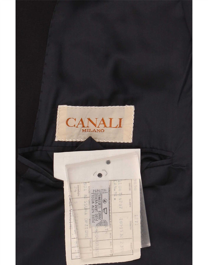 Canali Mens 2 Button Blazer Jacket IT 58 4XL Navy Blue New Wool