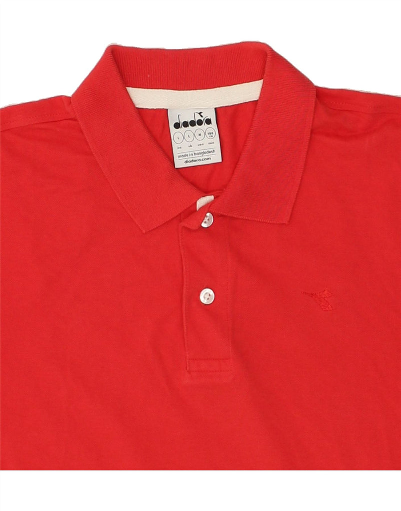 DIADORA Mens Polo Shirt Large Red Cotton | Vintage Diadora | Thrift | Second-Hand Diadora | Used Clothing | Messina Hembry 