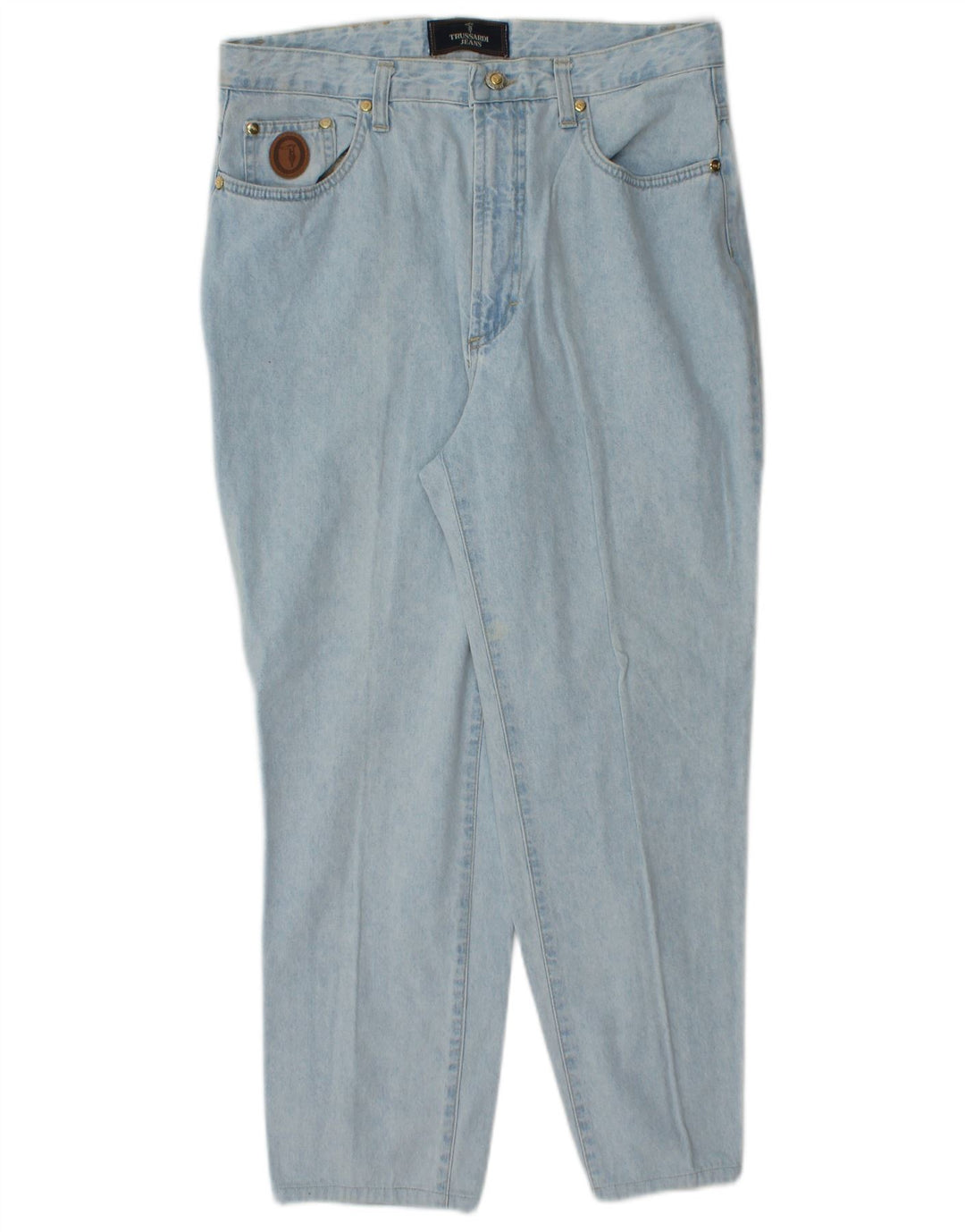 Trussardi Mens Cropped Jeans W34 L25 Blue Cotton