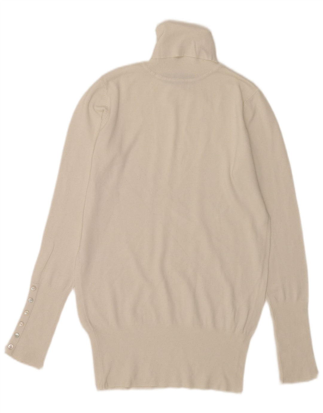 Zara Womens Roll Neck Jumper Sweater UK 12 Medium White Rayon