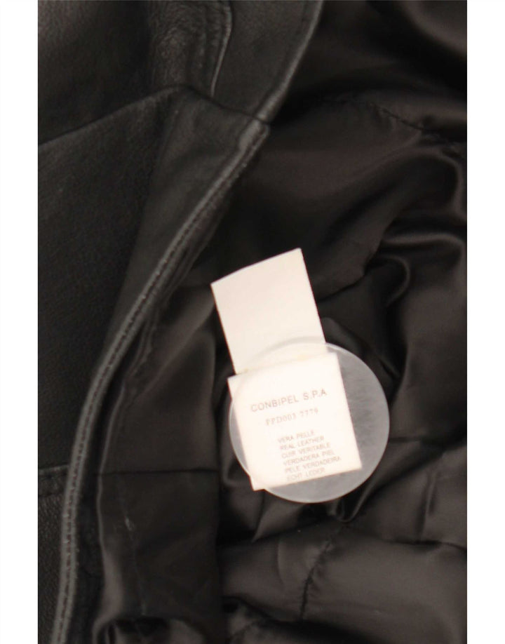 Conbipel Womens Leather Jacket IT 46 Large Black Leather