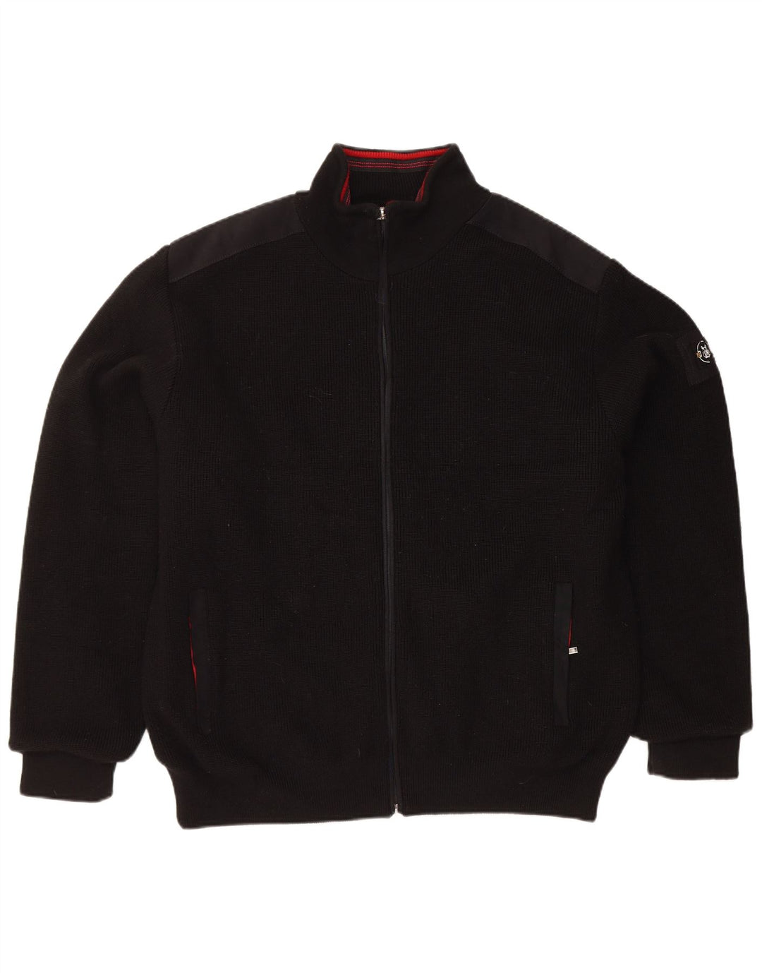 Vintage Mens Cardigan Sweater XL Black Wool