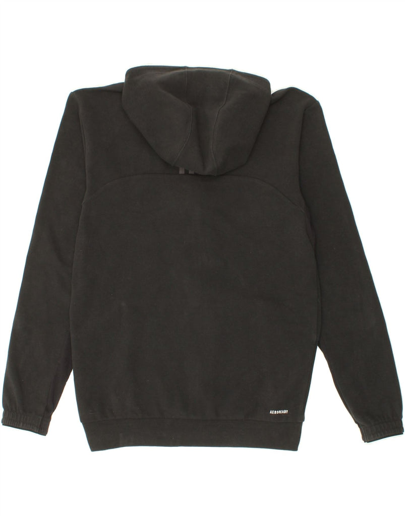 ADIDAS Mens Aeroready Zip Hoodie Sweater Small Black Cotton Vintage Adidas and Second-Hand Adidas from Messina Hembry 