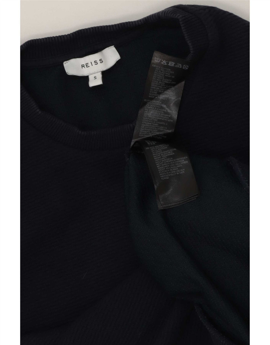 Reiss Mens Sweatshirt Jumper Small Navy Blue Cotton