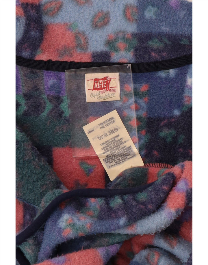 Rifle Mens Button Neck Fleece Jumper XL Multicoloured Patchwork Polyester