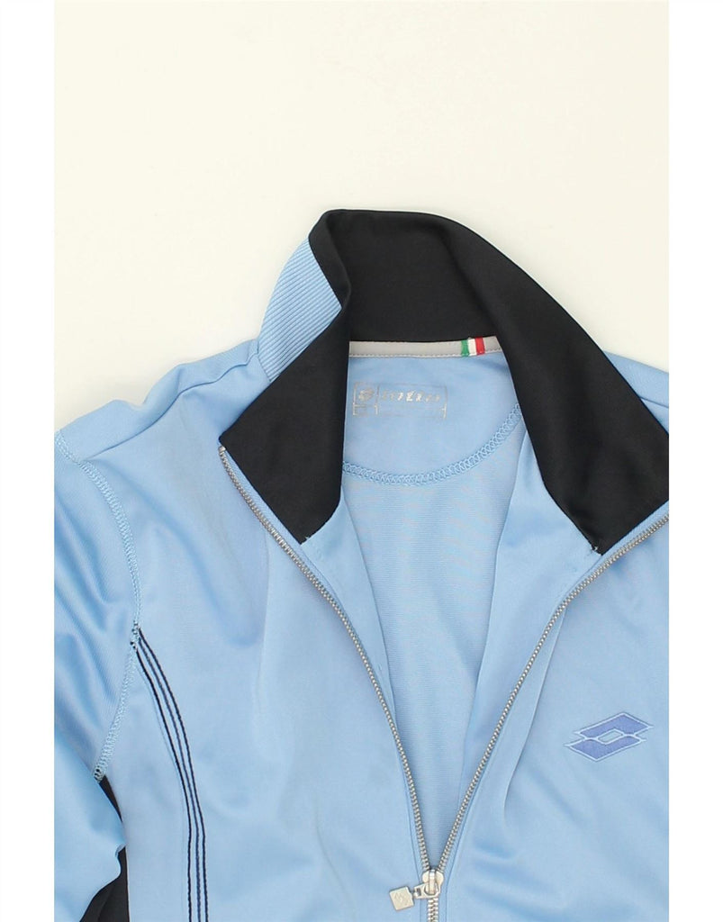 LOTTO Mens Graphic Tracksuit Top Jacket Small Blue Colourblock Polyester Vintage Lotto and Second-Hand Lotto from Messina Hembry 