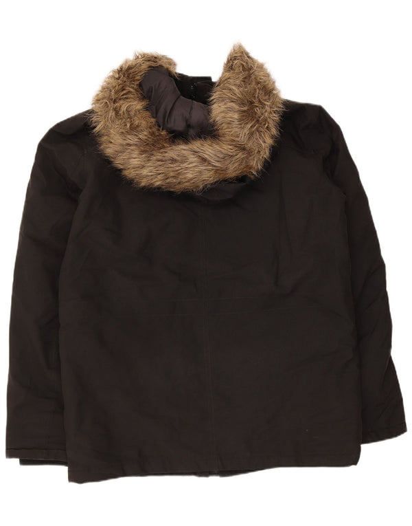 Jack & Jones Mens Hooded Padded Jacket UK 36 Small Black Polyester