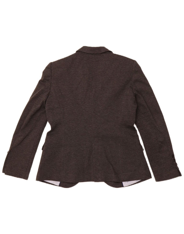 ZARA Womens 1 Button Blazer Jacket UK 18 XL Grey Polyester